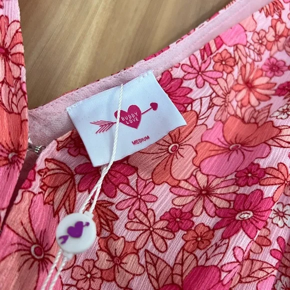 Buddy Love Meme Maxi Dress Tie Shoulder Medium NWT - Picture 7 of 12